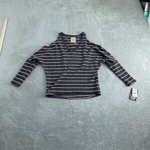 Chasor Cold Shoulder Striped Top Small Viscose & Spandex NWT 5639